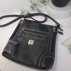 Stone & Co. Black Bonded Leather Crossbody Purse